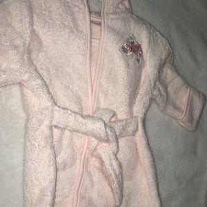 Blush pink toddler bath robe